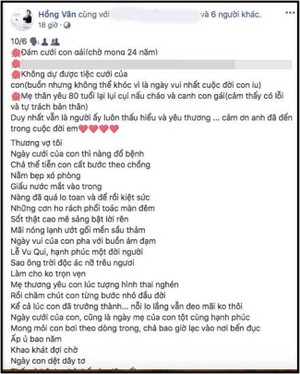 NSND Hồng Vân viết tâm thư gửi chồng Lê Tuấn Anh và con gái hình ảnh 1 nsnd hong van viet tam thu gui chong le tuan anh va con gai hinh anh 1