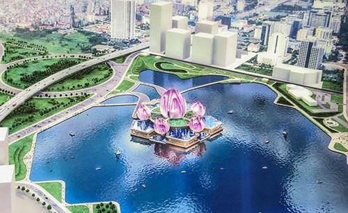 Phối cảnh nhà hát HoaSen được giới thiệu tại Hội nghị xúc tiến đầu tư TP Hà Nội cuối tháng 6/2017. Ảnh:PK.