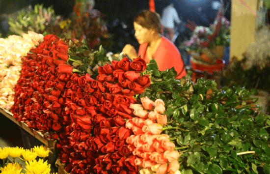 Kết quả hình ảnh cho chợ hoa Quảng Bá