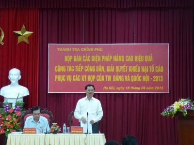 Tổng Thanh tra Chính phủ Huỳnh Phong Tranh chủ trì cuộc họp