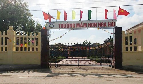 Trường Mầm non Nga Hải, nơi xảy ra vụ việc. Ảnh: Lam Sơn.