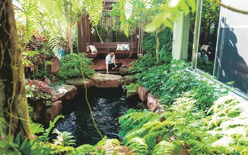 thiết kế nhà vườn có ao cá