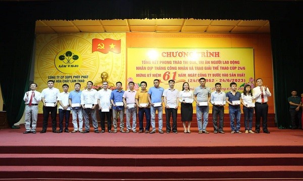 Supe Lâm Thao lập nhiều thành tích thi đua chào mừng kỷ niệm 61 năm công ty bước vào sản xuất