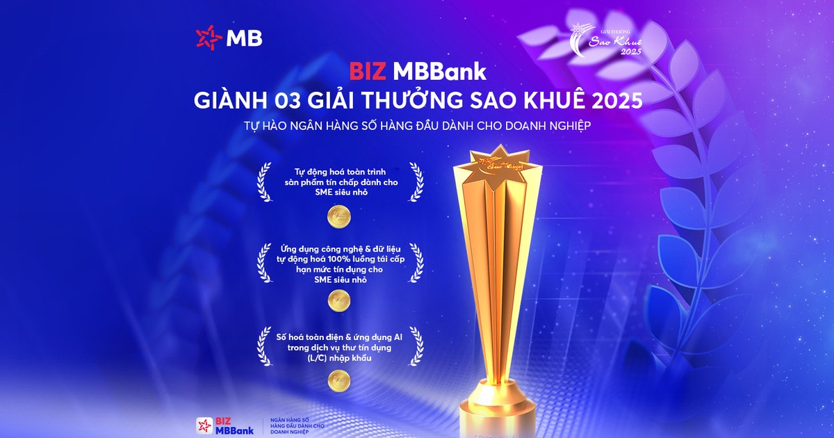 BIZ MBBank giành 'hattrick' tại Sao Khuê 2025 nhờ ứng dụng AI và dữ liệu lớn