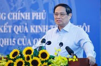 Thủ tướng Chính phủ Phạm Minh Chính phát biểu tại buổi làm việc với TP HCM về kết quả kinh tế - xã hội và việc thực hiện Nghị quyết số 98/2023/QH15. Ảnh: TTXVN