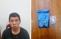 Đối tượng Tào Thanh Hiển cùng tang vật thu giữ. (Ảnh: Công an TP Hà Nội)