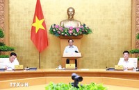 Thủ tướng Phạm Minh Chính chủ trì phiên họp Chính phủ chuyên đề về xây dựng pháp luật tháng 8 năm 2024. (Ảnh: Dương Giang/TTXVN)