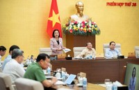 Phó Chủ tịch Quốc hội Nguyễn Thị Thanh phát biểu tại phiên họp.