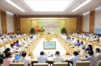 Hội nghị Ban Cán sự đảng Chính phủ với Đảng đoàn Quốc hội về Kỳ họp thứ 8, Quốc hội khóa XV. Ảnh: Dương Giang/TTXVN