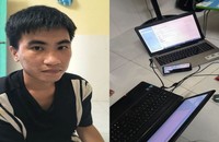 Nguyễn Quốc Việt và tang vật trong vụ án tống tiền chị H. Ảnh: CA