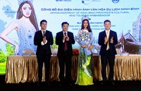 Đương kim Hoa hậu Hoàn Vũ Việt Nam Bùi Thị Xuân Hạnh-đại diện hình ảnh Văn hóa du lịch tỉnh Ninh Bình.