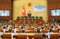Quang cảnh Phiên họp giả định Quốc hội trẻ em lần thứ hai. (Ảnh: Phạm Thắng)