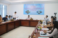 Quang cảnh hội nghị tại điểm cầu Bình Định.
