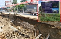 Quá trình thi công đã xảy ra tình trạng sụt lún rất nguy hiểm.