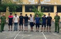 Các đối tượng tại Cơ quan công an (Ảnh: CATPHN)