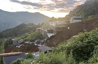 Hình ảnh khu vực bị sạt lở (Ảnh: CTV).