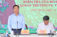 Phó Thủ tướng kiêm Bộ trưởng Bộ Tư pháp Lê Thành Long làm Trưởng Đoàn kiểm tra công tác phòng chống tham nhũng và tiêu cực tại Bình Phước. Ảnh: Hoàng Thịnh