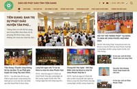 Giao diện mới trang tin điện tử Phật giáo Tiền Giang.