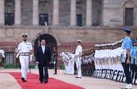 Thủ tướng Phạm Minh Chính duyệt đội danh dự.