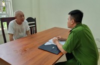 Đối tượng Lương Văn Sỏn tại cơ quan công an.