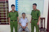 Đối tượng Cao Văn Tùng tại cơ quan công an.