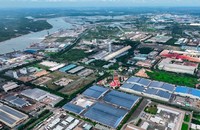 Một góc KCN Phú Mỹ 1 (TX Phú Mỹ, tỉnh Bà Rịa - Vũng Tàu) nhìn từ trên cao. (Ảnh: Lương Hổ)