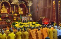 Phật tử trang trọng lập hương án tưởng niệm Tổng Bí thư Nguyễn Phú Trọng