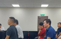 Một số bị cáo tại phiên xử. (Ảnh: Hồng Mây)