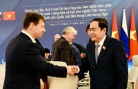 Chủ tịch Quốc hội Trần Thanh Mẫn dự Phiên họp lần thứ 3 của Ủy ban Hợp tác liên nghị viện Việt Nam - Nga. (Ảnh: Thống Nhất/TTXVN)