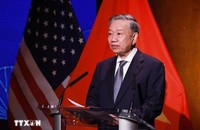 Tổng Bí thư, Chủ tịch nước Tô Lâm phát biểu tại sự kiện kỷ niệm một năm nâng cấp quan hệ lên Đối tác Chiến lược toàn diện, hướng tới kỷ niệm 30 năm thiết lập quan hệ ngoại giao Việt Nam – Hoa Kỳ. Ảnh: TTXVN