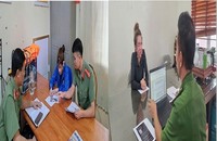 Công an tỉnh Hải Dương làm việc với các đối tượng tung tin sai sự thật về tình hình mưa lũ trên địa bàn (ảnh CA tỉnh Hải Dương)