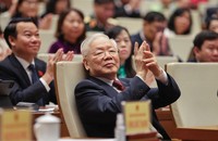 Tổng Bí thư Nguyễn Phú Trọng dự Hội nghị tổng kết năm và triển khai kết luận của Trung ương, Nghị quyết của Quốc hội khóa XV về kế hoạch phát triển kinh tế - xã hội ngày 3/1/2023.
