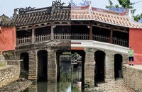 Công trình trùng tu chùa Cầu (TP Hội An, tỉnh Quảng Nam). (Ảnh: Báo Lao động).