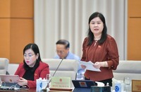 Phó Chủ nhiệm Ủy ban Pháp luật của Quốc hội Nguyễn Phương Thủy phát biểu tại phiên họp. Ảnh: Quochoi.vn