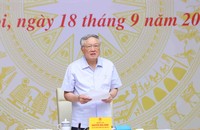 Phó Thủ tướng Thường trực Chính phủ Nguyễn Hòa Bình phát biểu tại cuộc họp. (Ảnh: TTXVN)