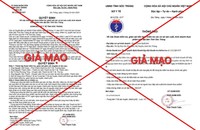Văn bản giả mạo (Ảnh: Bộ Công an).