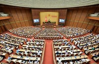 Tại Kỳ họp thứ 7, Quốc hội khóa XV, Quốc hội giám sát tối cao việc thực hiện Nghị quyết số 43 về phục hồi, phát triển kinh tế - xã hội, một số dự án quan trọng quốc gia. (Ảnh: Quochoi.vn)