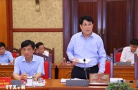 Thường trực Ban Bí thư Lương Cường phát biểu chỉ đạo. (Ảnh: TTXVN)