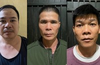 Các đối tượng (từ trái qua phải) Hà Văn Tự, Nông Thanh Vượng, Nông Văn Hà. (Ảnh: CA Tuyên Quang)