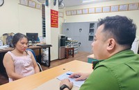 Đối tượng Hoàng Thị Tính tại cơ quan công an.