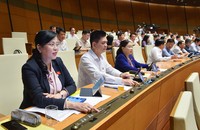 Các đại biểu Quốc hội biểu quyết thông qua Luật, ảnh MH quochoi.vn
