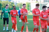 Đội tuyển Việt Nam đang tích cực tập luyện chuẩn bị cho trận đấu với Malaysia. (Ảnh VFF)