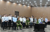Các bị cáo tại tòa.