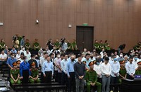 Các bị cáo tại tòa.