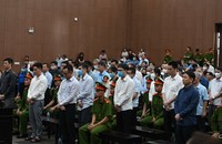 Các bị cáo tại tòa.