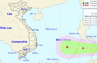 Đường đi của áp thấp nhiệt đới.