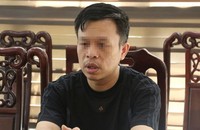 Đối tượng Hoàng Tứ Trạch tại cơ quan công an.