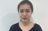 Đối tượng Lê Thị Hồng Nhung tại cơ quan Công an