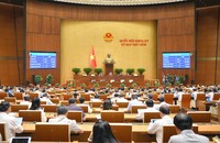 Quang cảnh phiên họp sáng 14/6. (Ảnh: Cổng TTĐTQH)