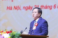 Đồng chí Nguyễn Trọng Nghĩa, Uỷ viên Bộ Chính trị, Bí thư Trung ương Đảng, Trưởng Ban Tuyên giáo và Dân vận Trung ương đọc diễn văn Lễ kỷ niệm. Ảnh: Phương Hoa/TTXVN